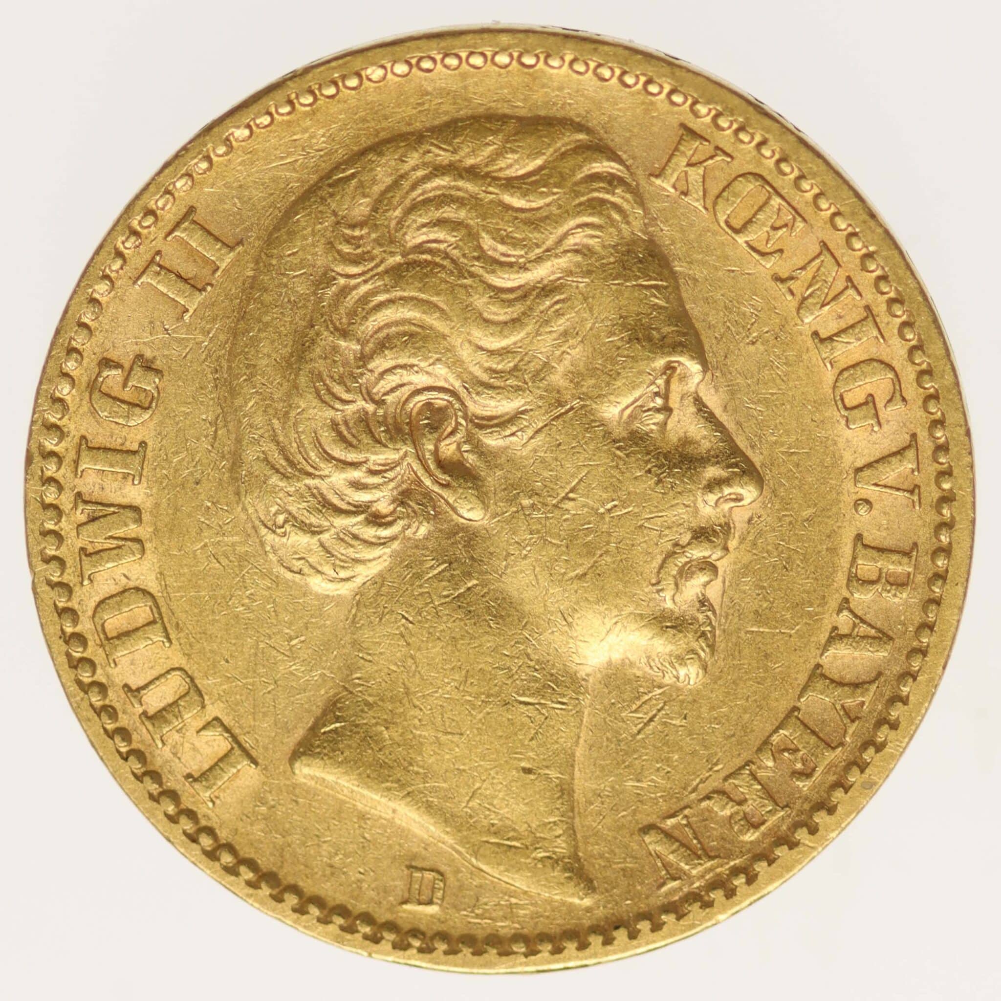 Bayern Ludwig II. 20 Mark 1873 deutsches-kaiserreich-ab-1871 - Bayern Ludwig II. 20 Mark 1873