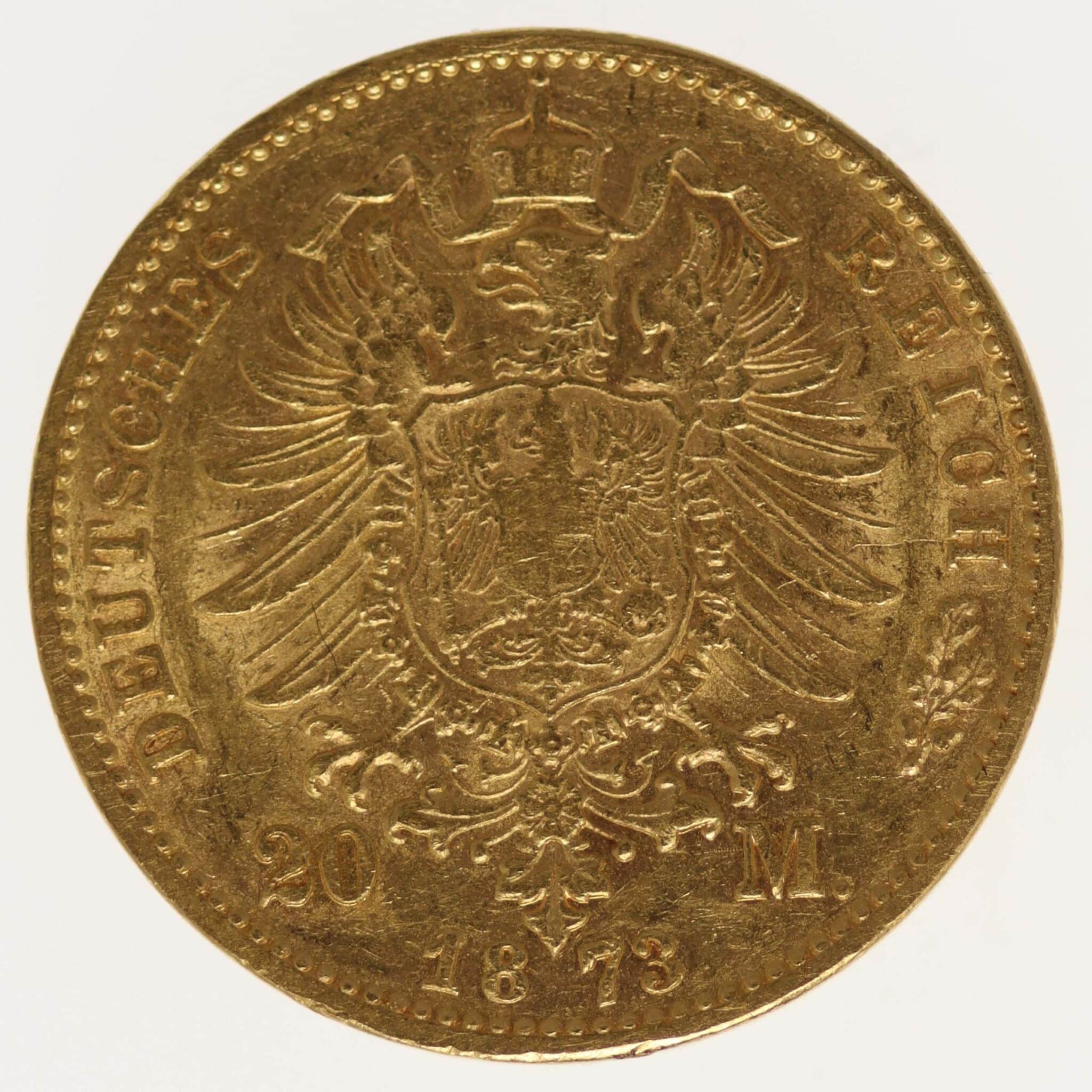 Bayern Ludwig II. 20 Mark 1873 deutsches-kaiserreich-ab-1871 - Bayern Ludwig II. 20 Mark 1873