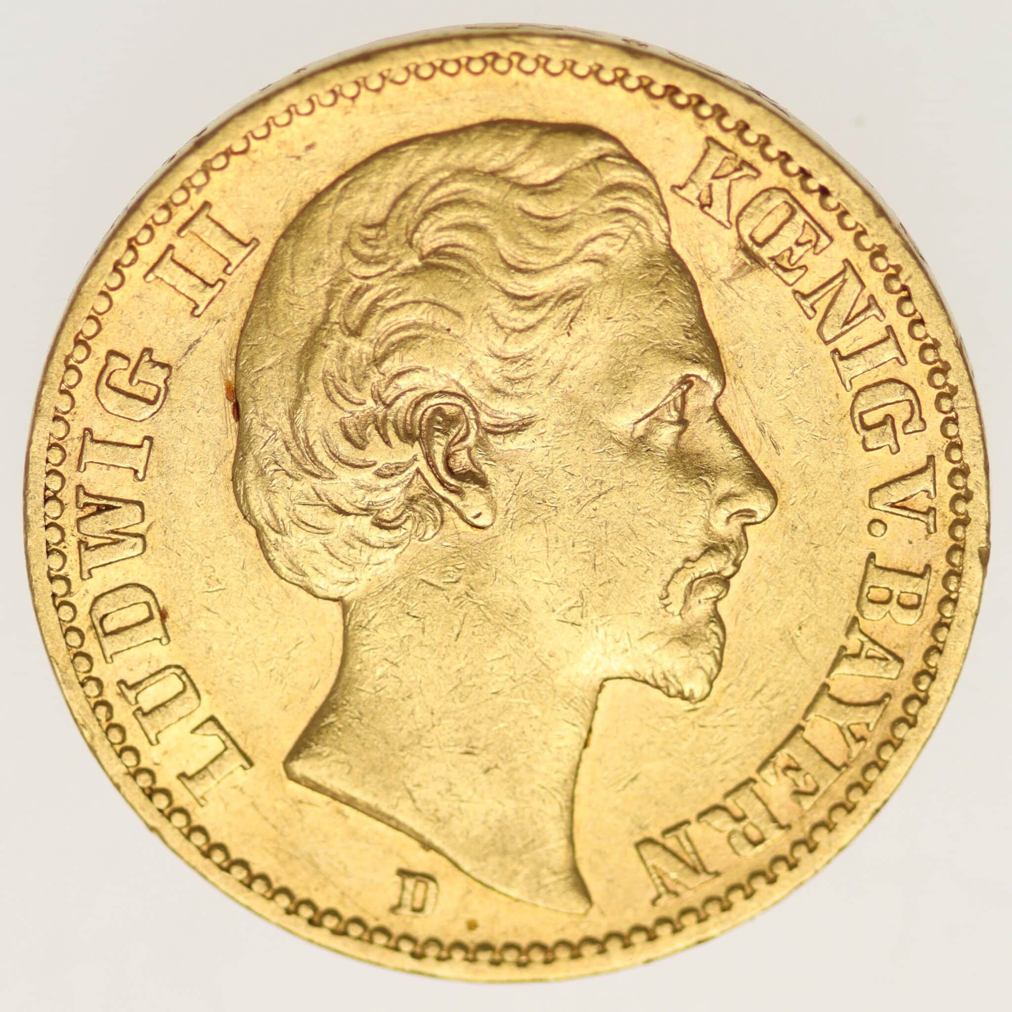Bayern Ludwig II. 20 Mark 1873 deutsches-kaiserreich-ab-1871 - Bayern Ludwig II. 20 Mark 1873