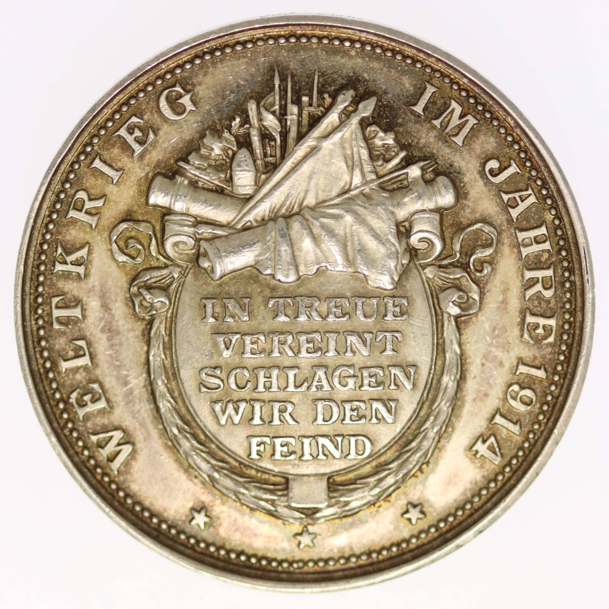 Franz Joseph I. und Wilhelm II. Silbermedaille 1914 deutsches-kaiserreich-ab-1871-deutsche-silbermuenzen - Franz Joseph I. und Wilhelm II. Silbermedaille 1914