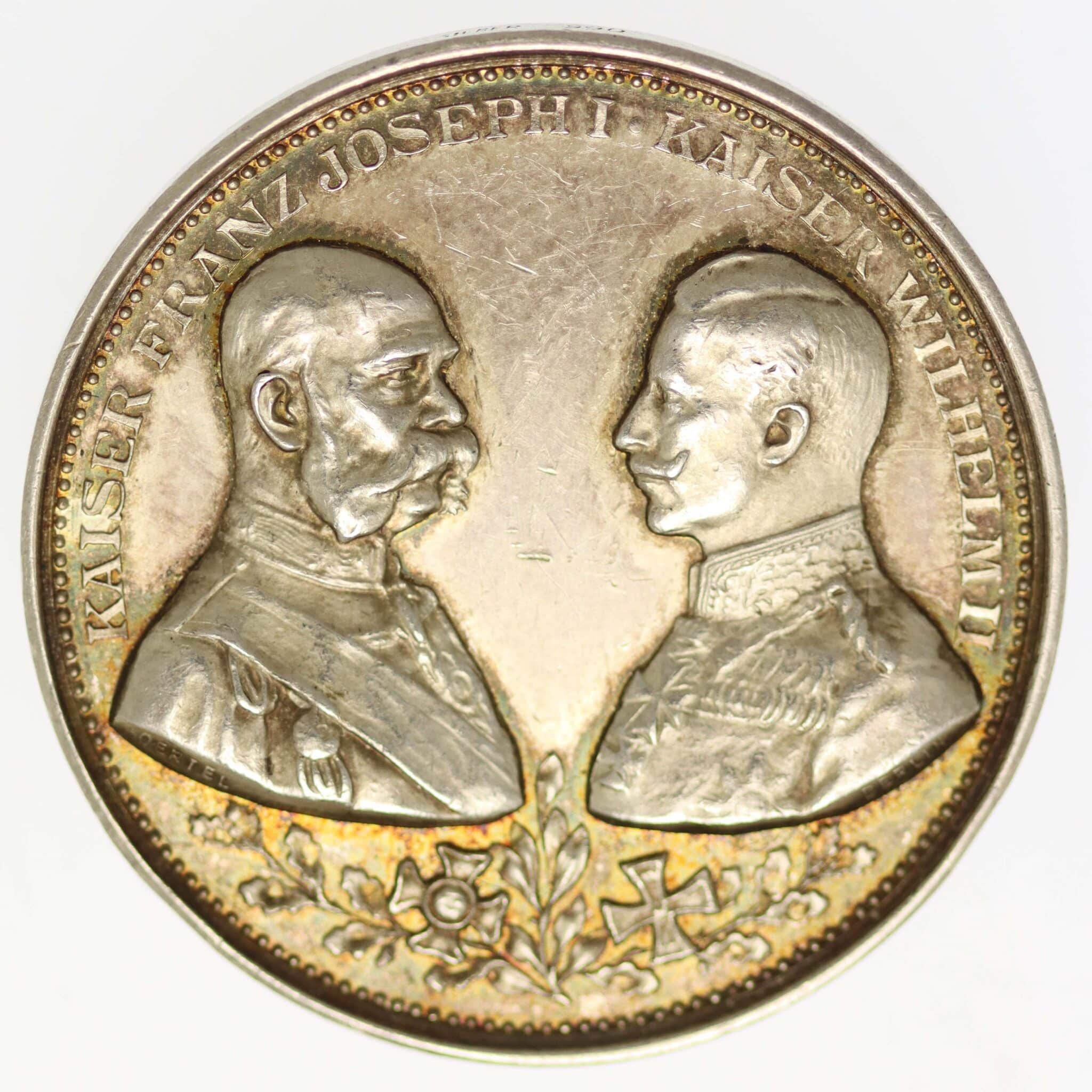 Franz Joseph I. und Wilhelm II. Silbermedaille 1914 deutsches-kaiserreich-ab-1871-deutsche-silbermuenzen - Franz Joseph I. und Wilhelm II. Silbermedaille 1914