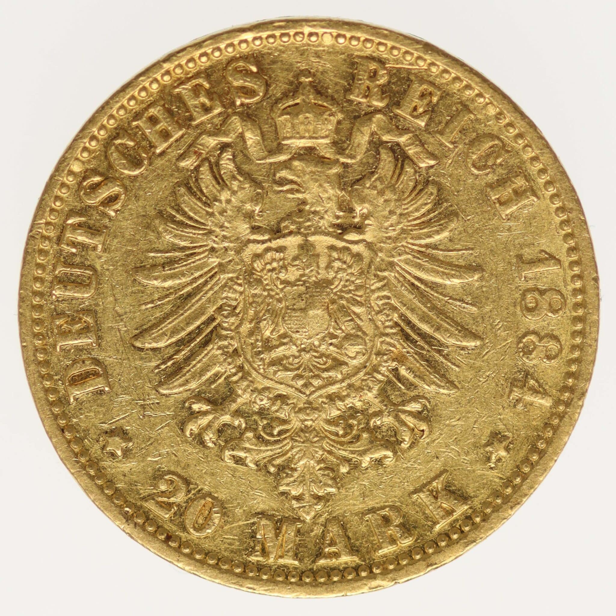 deutsches-kaiserreich-ab-1871 - Hamburg Stadtwappen 20 Mark 1884