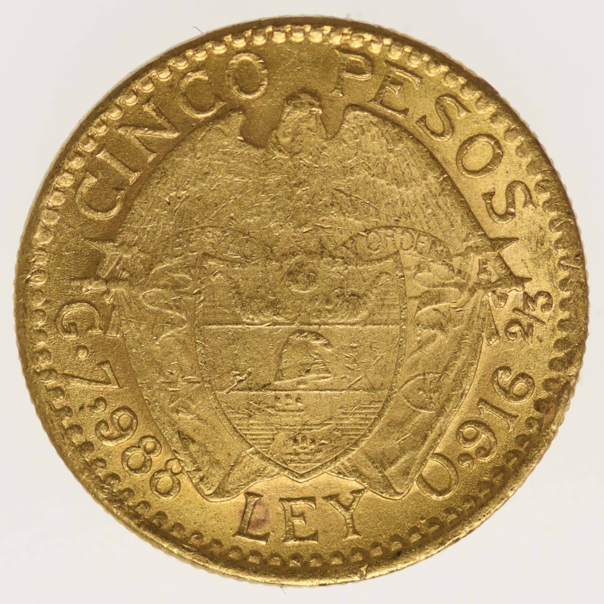 kolumbien - Kolumbien 5 Pesos 1919