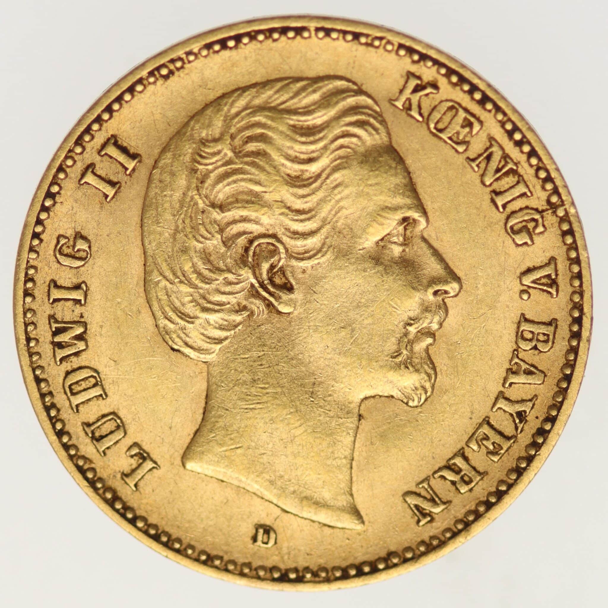 Bayern Ludwig II. 5 Mark 1877 deutsches-kaiserreich-ab-1871 - Bayern Ludwig II. 5 Mark 1877