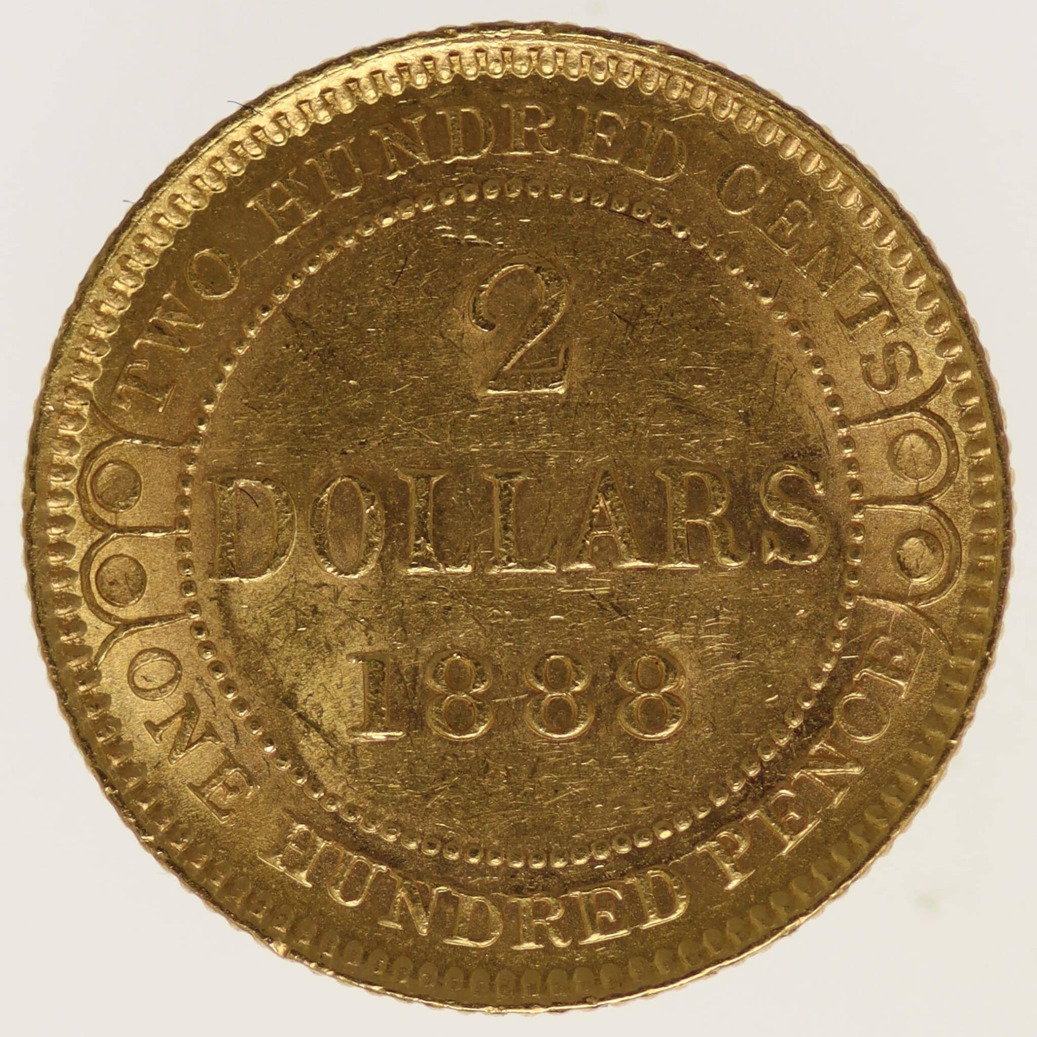 Kanada Neufundland Victoria 2 Dollars 1888 neufundland, kanada - Kanada Neufundland Victoria 2 Dollars 1888