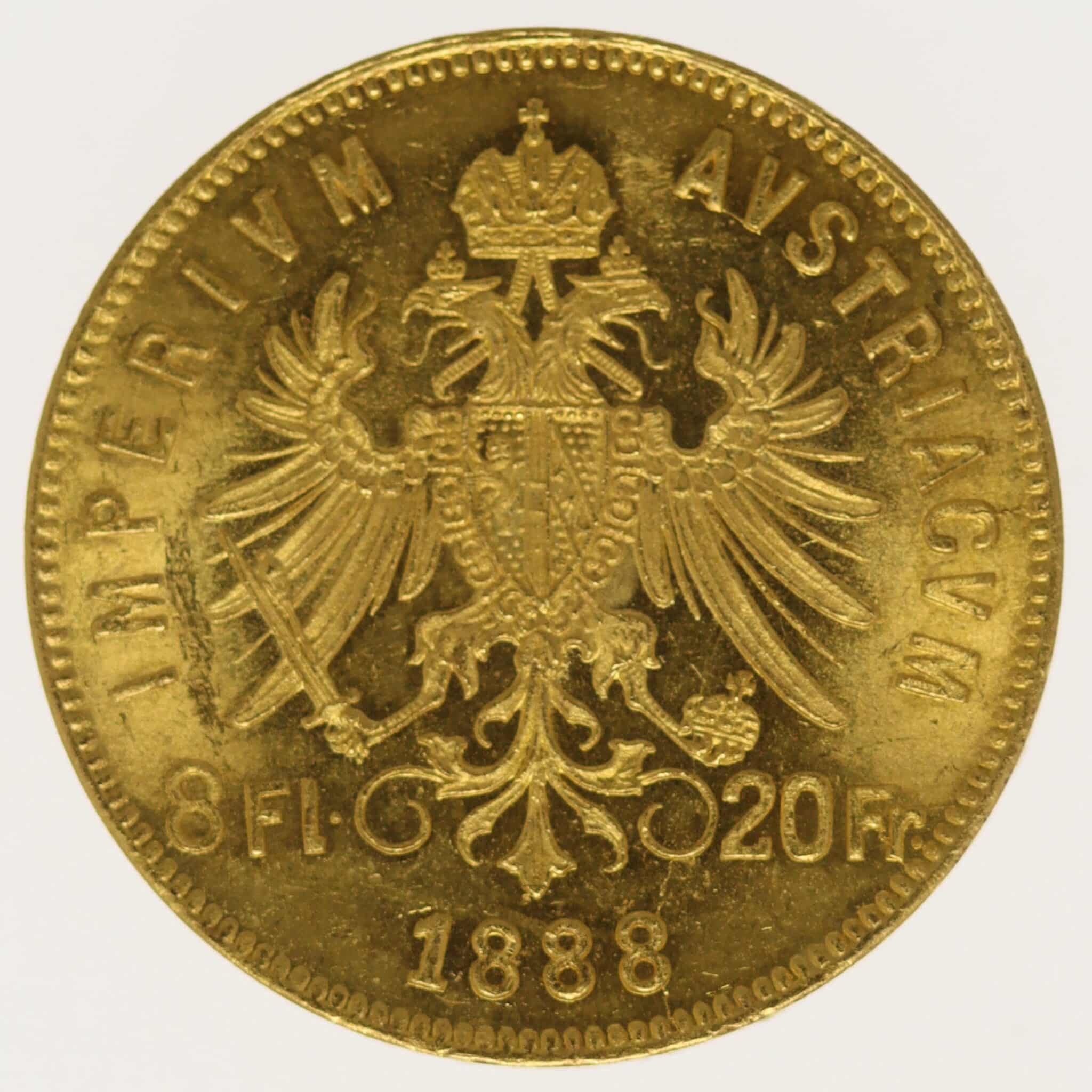 Österreich Kaiserreich Franz Joseph I. 8 Gulden 1888 oesterreich - Österreich Kaiserreich Franz Joseph I. 8 Gulden 1888