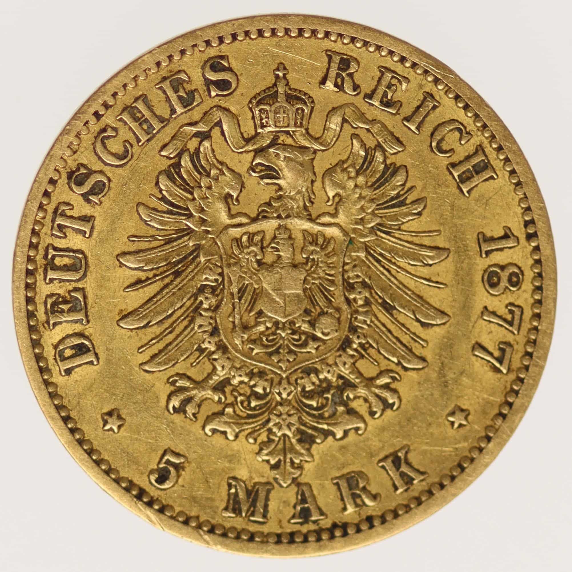 deutsches-kaiserreich-ab-1871 - Preussen Wilhelm I. 5 Mark 1877 A
