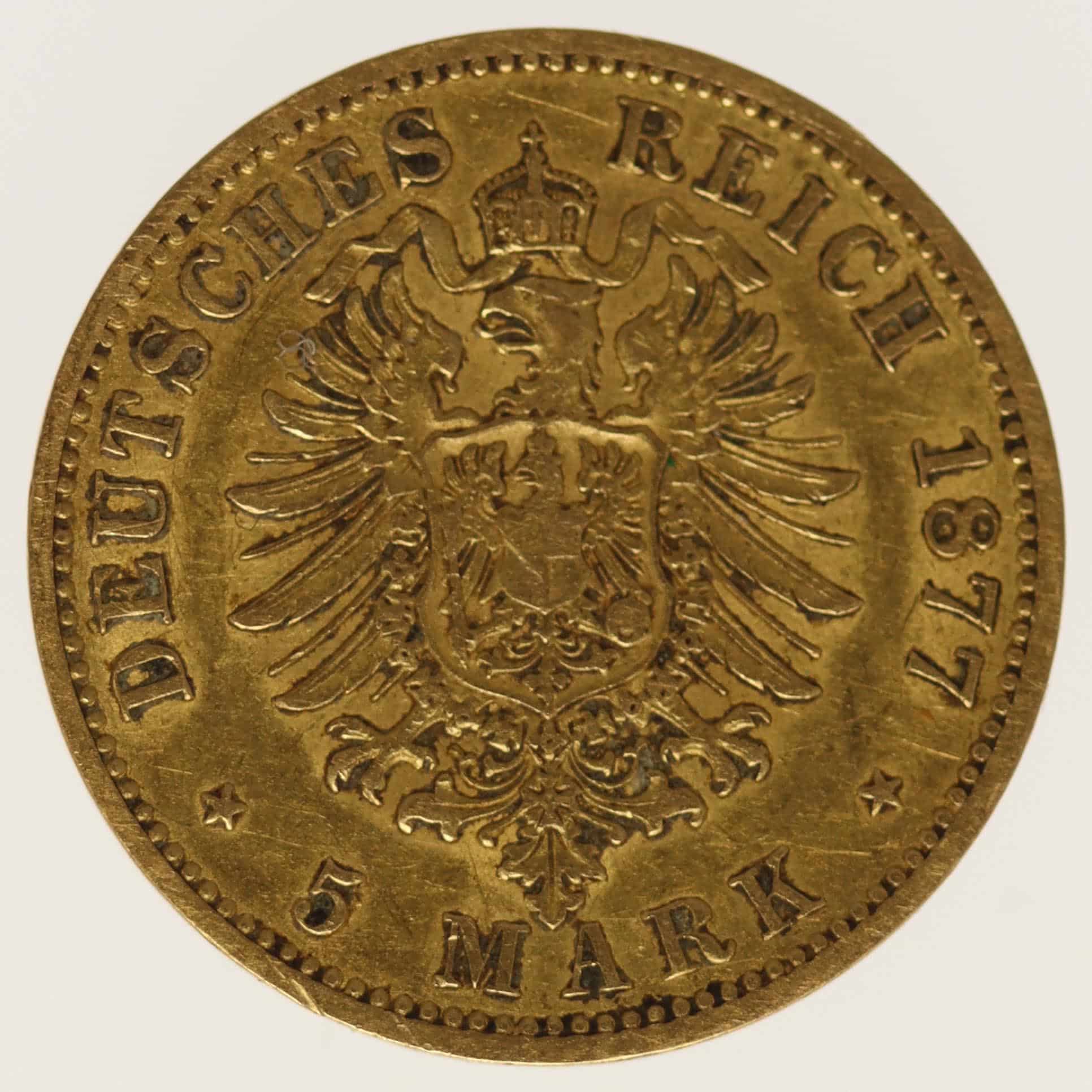 Preussen Wilhelm I. 5 Mark 1877 A deutsches-kaiserreich-ab-1871 - Preussen Wilhelm I. 5 Mark 1877 A